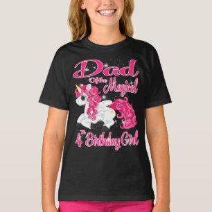 Unicorn Vater des 4. Geburtstags Girl Shirt Matchi