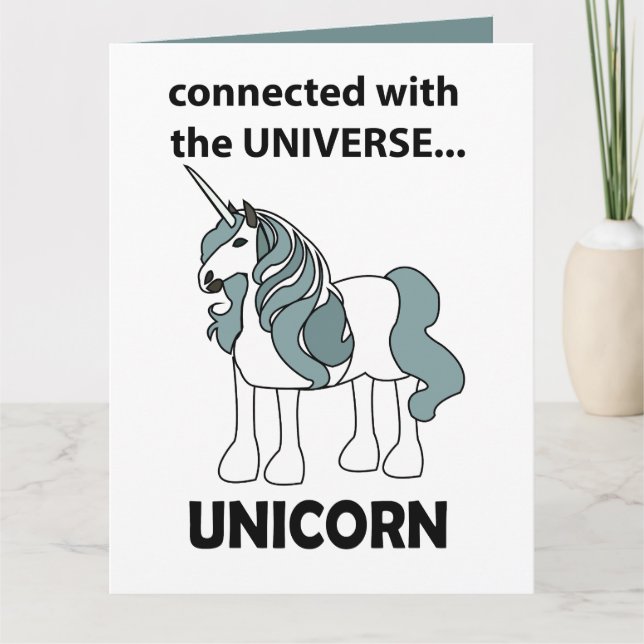 Unicorn verbunden mit dem Universum Unicorn Karte (Vorderseite)