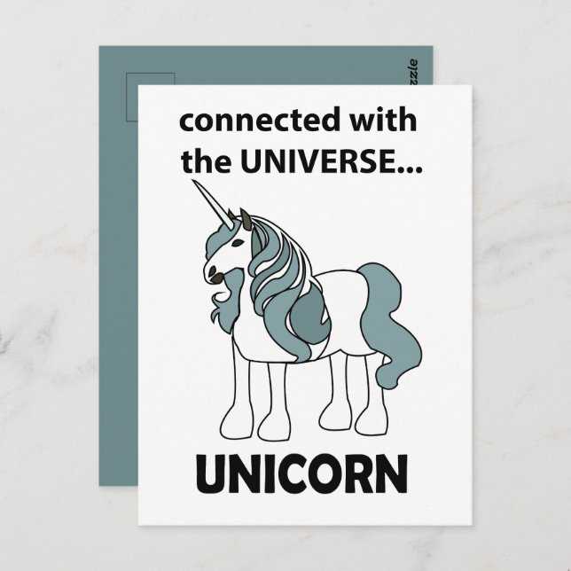 Unicorn verbunden mit dem Universum Unicorn Postkarte (Vorne/Hinten)