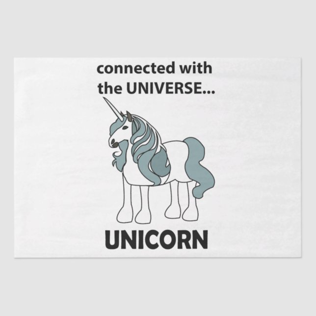 Unicorn verbunden mit dem Universum Unicorn Seidenpapier (Vorderseite)