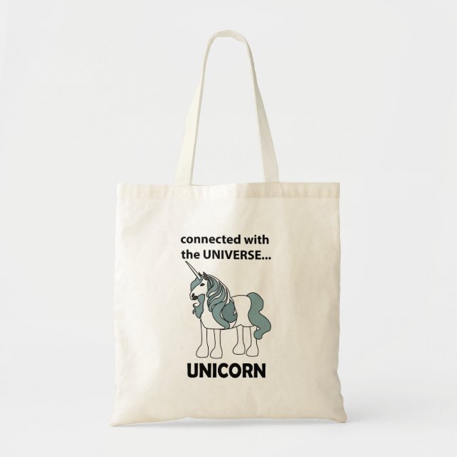 Unicorn verbunden mit dem Universum Unicorn Tragetasche (Vorne)
