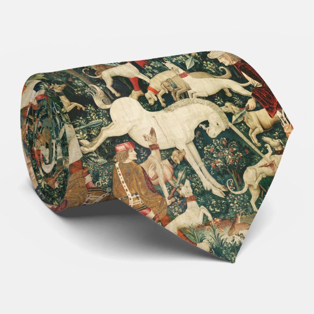 UNICORN VERTEIDIGT SICH, andere Tiere rot grün Krawatte (Gerollt)