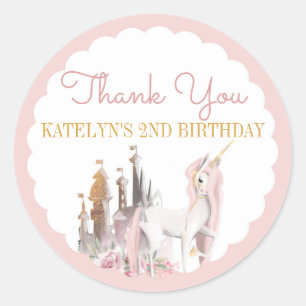 Unicorn Vielen Dank Stickers Geburtstag Baby Dusch