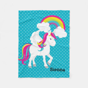 Unicorn * Wählen Sie Ihre Hintergrundfarbe Fleecedecke
