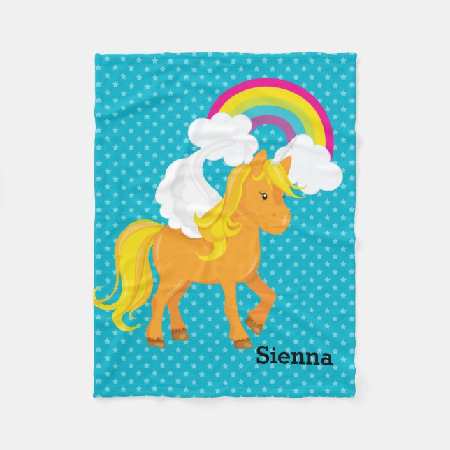 Unicorn * Wählen Sie Ihre Hintergrundfarbe Fleecedecke (Vorderseite)