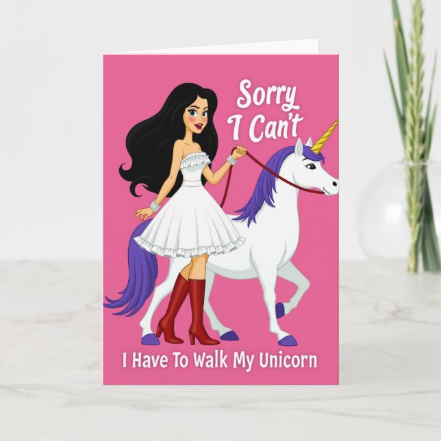 Unicorn Walk Excuse Card Karte (Vorderseite)