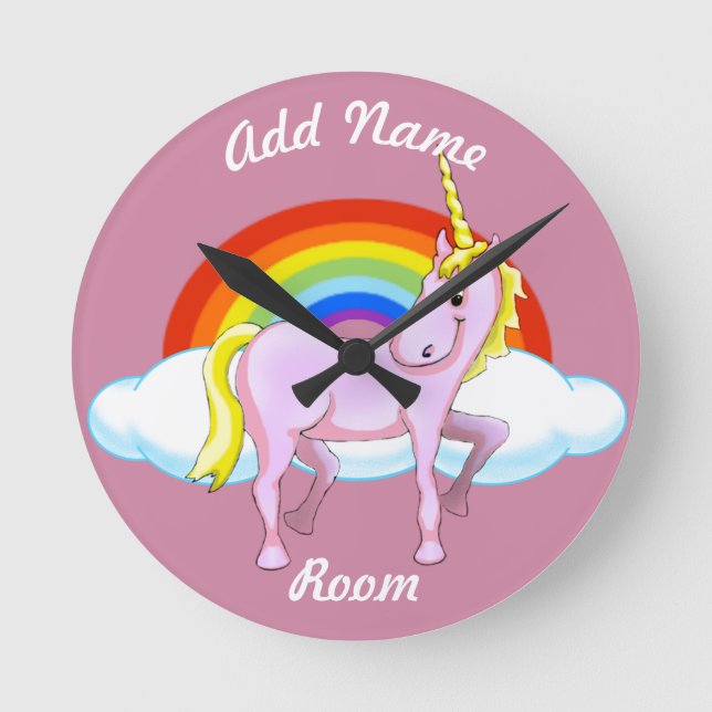 Unicorn Wall Clock Runde Wanduhr (Vorderseite)