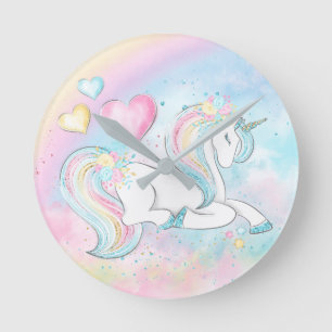 Unicorn Wall Clock Runde Wanduhr