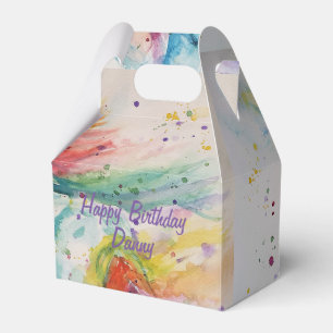 Unicorn Watercolor Boys Birthday Cake Gefallen Box Geschenkschachtel