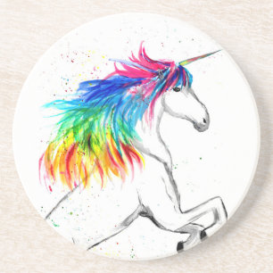 Unicorn Watercolor Fantasy Magic Sweet Colorful Getränkeuntersetzer