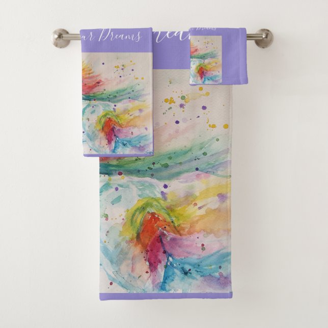 Unicorn Watercolor Malerträume Badhandtuch Set (Insitu)