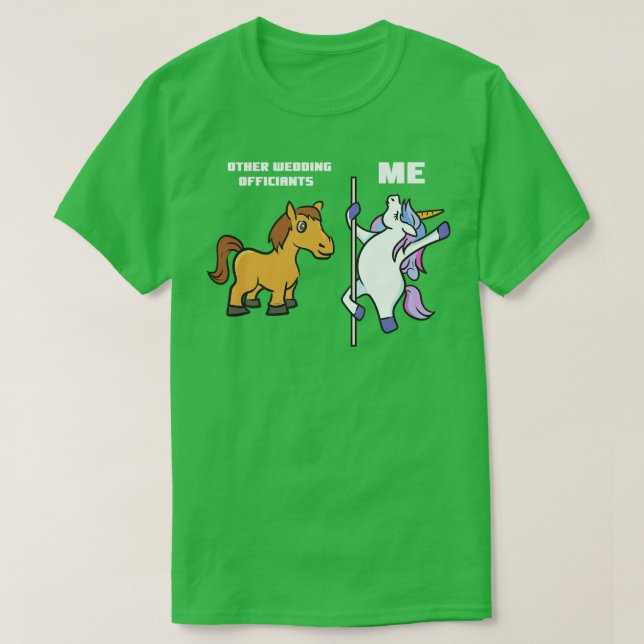 Unicorn Wedding Offizier T-Shirt (Design vorne)