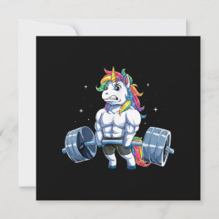 Unicorn Weightlift Fitness Gym Dankeskarte