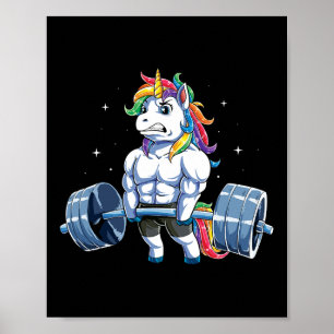 Unicorn Weightlift Fitness Gym Men Wom Poster