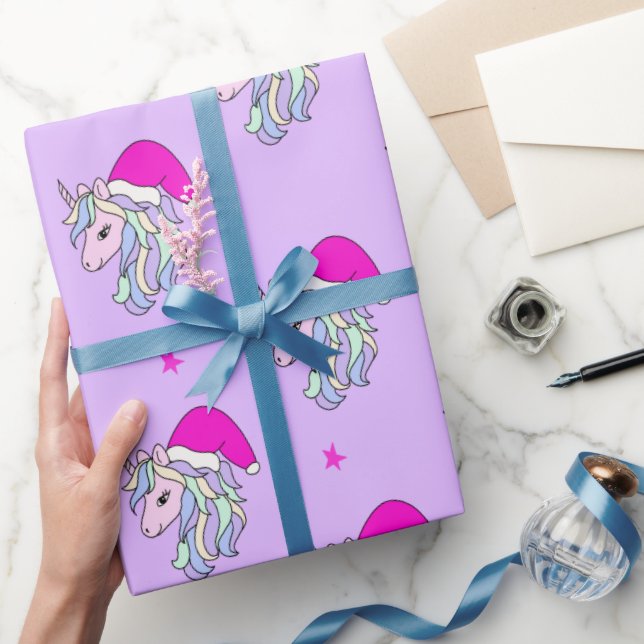 Unicorn Weihnachtsgeschenkpapier lila Geschenkpapier (Schenken)