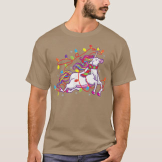 Unicorn Weihnachtslicht Niedliche Jungs Mädchen Mä T-Shirt