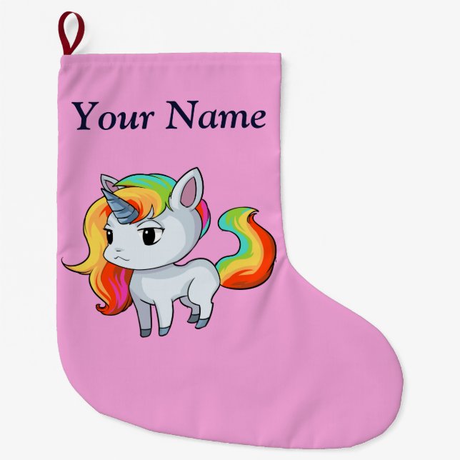Unicorn-WeihnachtsStrumpf Großer Weihnachtsstrumpf (Vorderseite)