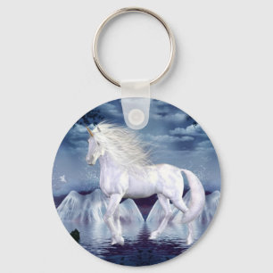 Unicorn-weißer Schönheits-Schlüsselanhänger Schlüsselanhänger