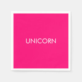 "Unicorn"-Weißpapier mit minimalistischem, heißros Serviette