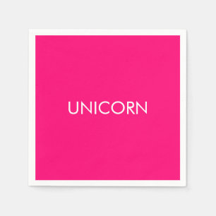 "Unicorn"-Weißpapier mit minimalistischem, heißros Serviette