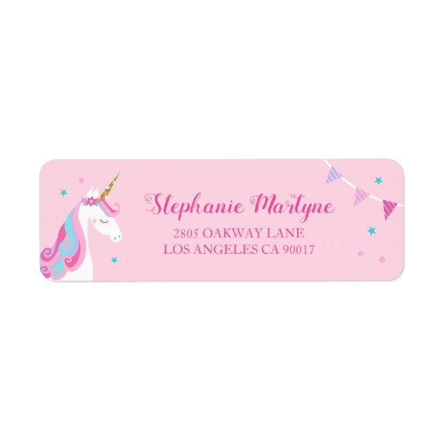 Unicorn Whimsical Pink Baby Dusche (Vorne)