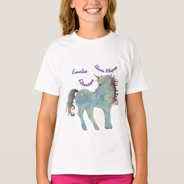 Unicorn Whisperer I Liebe Unicorns Personenname T-Shirt (Vorderseite)
