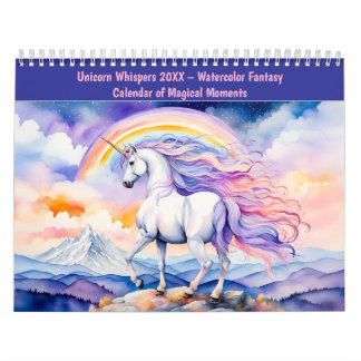 Unicorn Whispers 2026 – Watercolor Fantasy Calenda Kalender