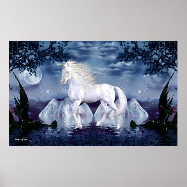 Unicorn White Beauty Poster (Vorne)