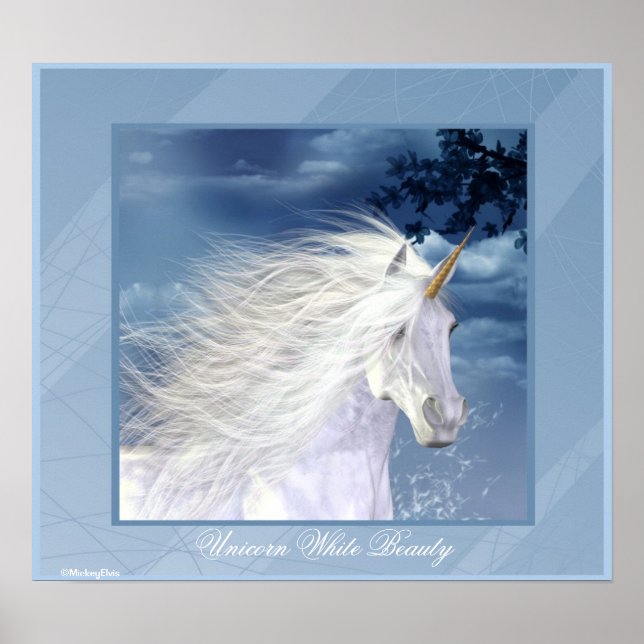 Unicorn White Beauty Poster (Vorne)