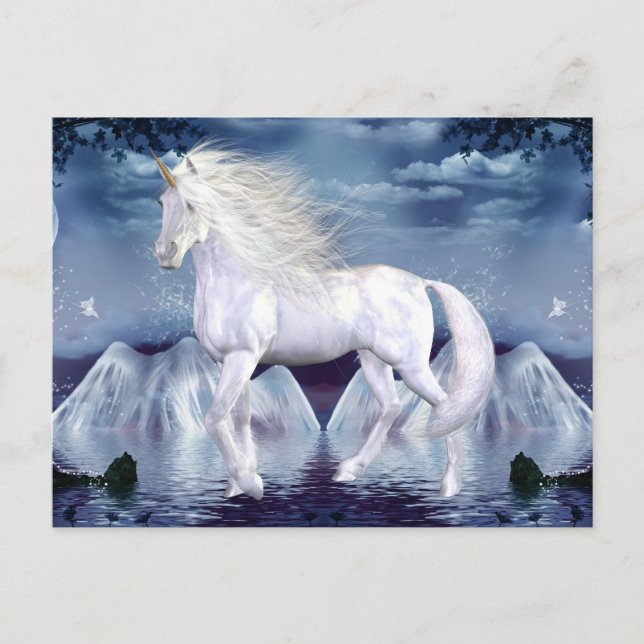 Unicorn White Beauty Postkarte (Vorderseite)