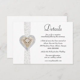 Unicorn White Lace Wedding Details Begleitkarte