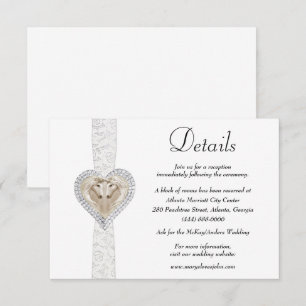 Unicorn White Lace Wedding Details Begleitkarte