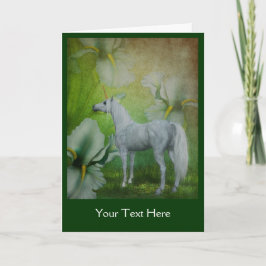 Unicorn White Lilies Fantasy Horst Foto Card Karte