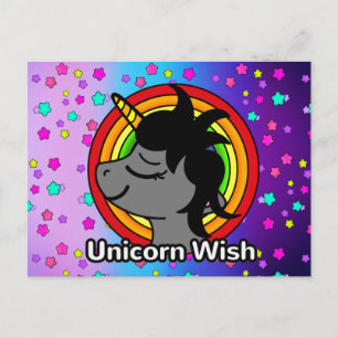 Unicorn Wish mit Eleganten Hübschen Regenbogenstar Postkarte