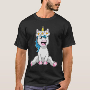 Unicorn with Flowers Daisy T-Shirt