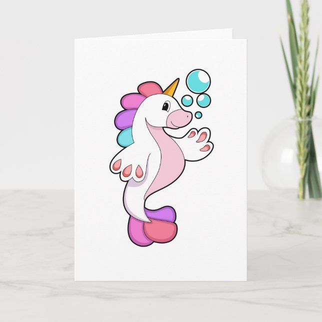 Unicorn with Water bubbles.PNG Karte (Vorderseite)