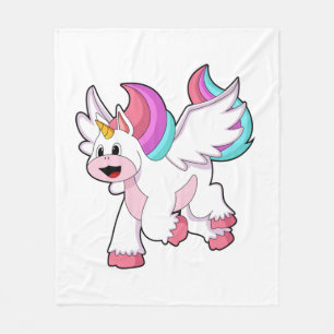 Unicorn with Wing.PNG Fleecedecke