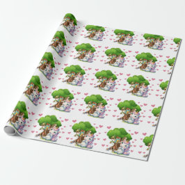 Unicorn & Woodland Friends Wrapping Paper Niedlich Geschenkpapier