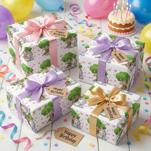 Unicorn & Woodland Friends Wrapping Paper Niedlich Geschenkpapier Set