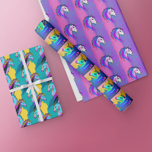 Unicorn Wrapping Paper - Unicorn Art Gift Wrap Geschenkpapier Set