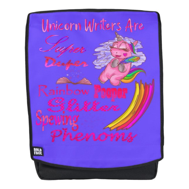 Unicorn Writer sind Super Duper Rucksack (Vorderseite)