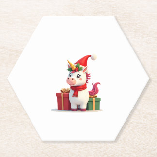 Unicorn Xmas Decoration Santa Unicorn Christmas T- Untersetzer
