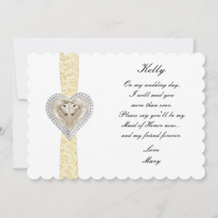 Unicorn Yellow Lace Wedding Trauzeugin Card Einladung