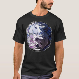 Unicorn Yin Yang Funny Yoga Einhorn Männer Frauen T-Shirt