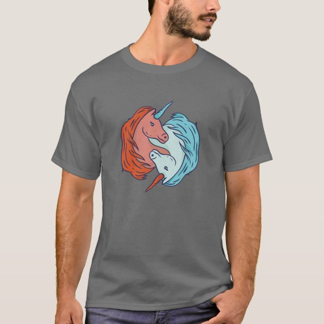 Unicorn Yin Yang T-Shirt (Vorderseite)