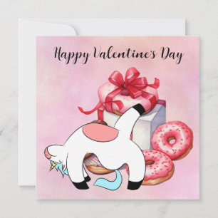 Unicorn Yoga Class am Valentinstag Feiertagskarte
