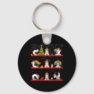 Unicorn Yoga Pose Christmas Pajama Funny Zen Namas Schlüsselanhänger