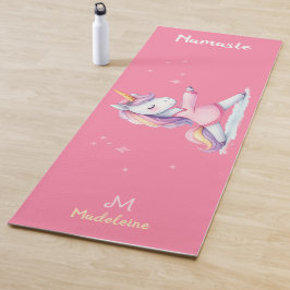 Unicorn Yoga Pose Rosa Rosa Niedlicher Name Monogr Yogamatte