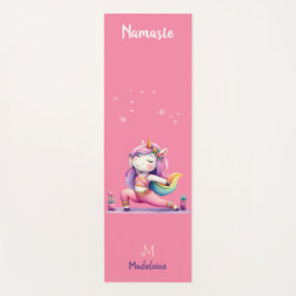 Unicorn Yoga Pose Yogi Pink Lila Name Monogramm Yogamatte