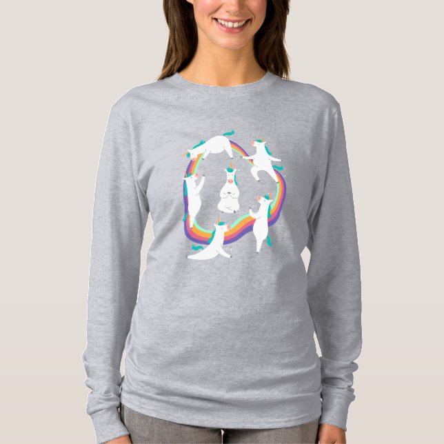 Unicorn Yoga Posen T-Shirt (Vorderseite)